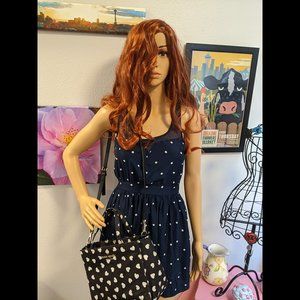 Kimchi Blue Navy Polka Dot Sleeveless Mini Dress Size XS